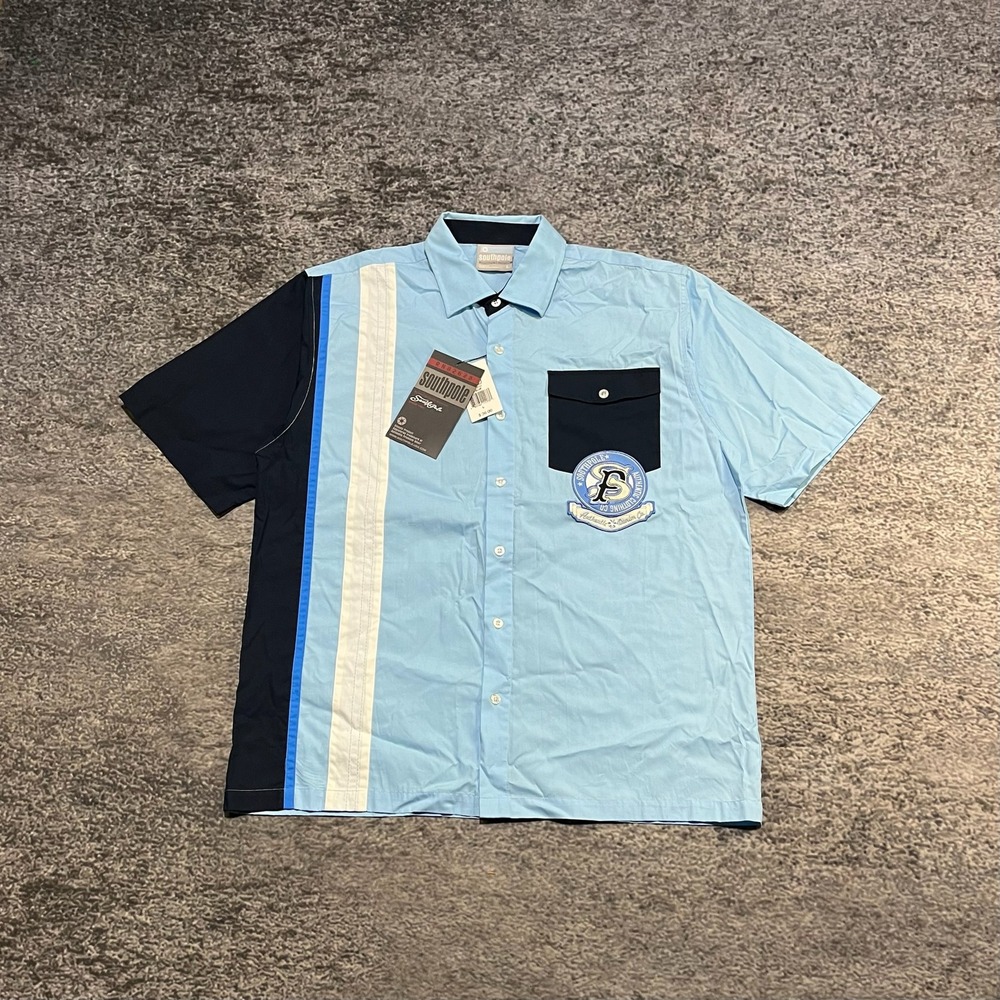 Vintage Southpole Mechanic Button Down Shirt Men’s Large Oversized Blue Y2K NEW